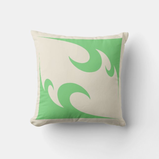 Grünes Grenzkissen - Neutrales Minimalistisches Ac Kissen (Vorderseite)