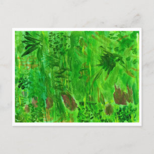 Grünes Grünes Gras auf der Ansichtskarte Postkarte