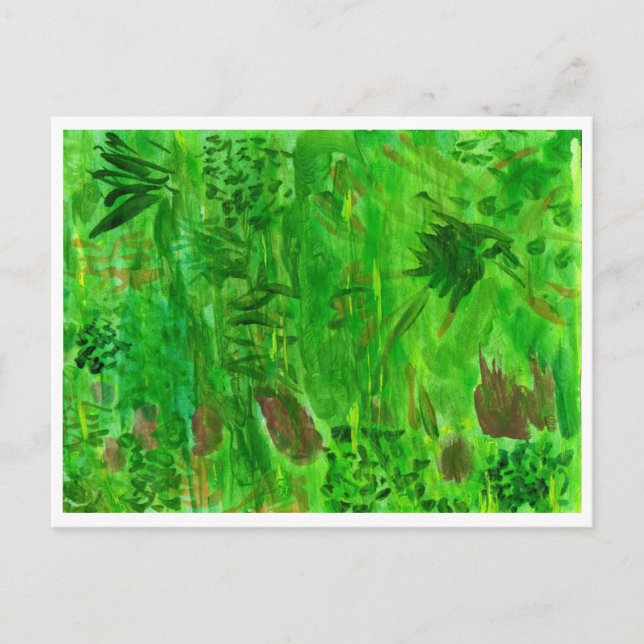 Grünes Grünes Gras auf der Ansichtskarte Postkarte (Vorderseite)