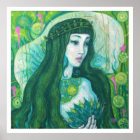 Grünes Haar Meerjungfrau Unterwasser Fantasy Surre