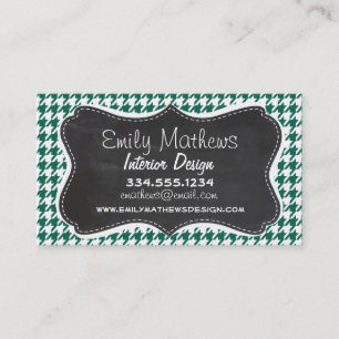 Grünes Hahnentrittmuster in Flaschen; Retro-Khalkb Visitenkarte