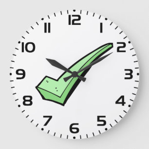 Grünes Häkchen-Symbol Große Wanduhr