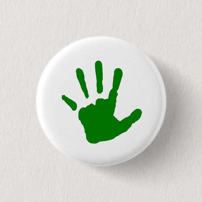 Grünes Handprint Button (Vorderseite)