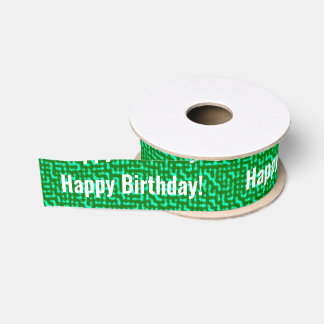 Grünes Happy Birthday Ripsband