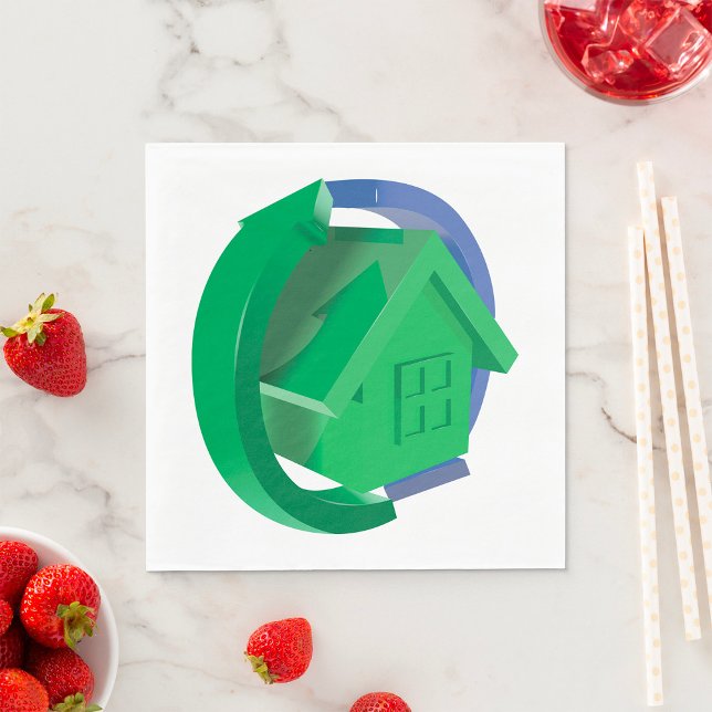 Grünes Haus und Pfeile Serviette (Von Creator hochgeladen)