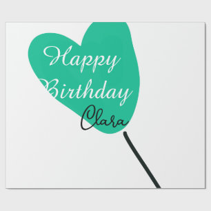 Grünes Herz Alles Gute zum Geburtstag weißer schwa Geschenkpapier