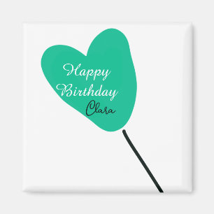 Grünes Herz Alles Gute zum Geburtstag weißer schwa Magnet
