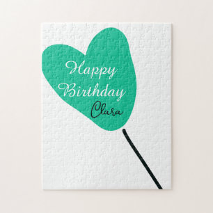 Grünes Herz Alles Gute zum Geburtstag weißer schwa Puzzle
