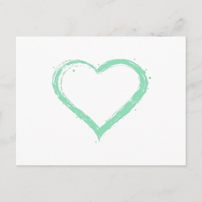 Grünes Herz Essential  Postkarte (Vorderseite)