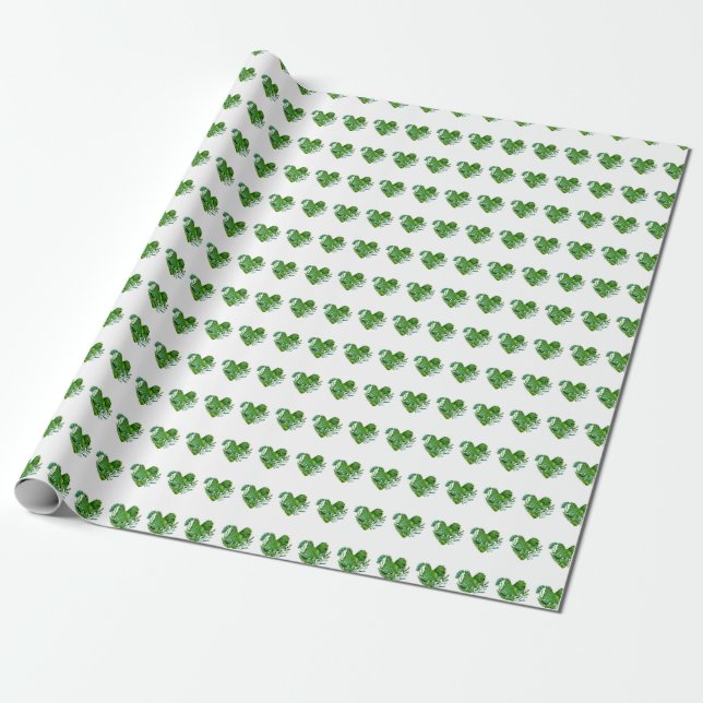 grünes Herz Geschenkpapier (Ungerollt)