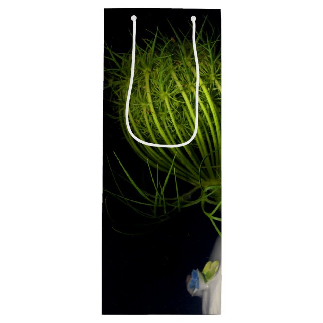 "Grünes Herz in Schwarz" Geschenktüte Für Weinflaschen (Vorderseite)