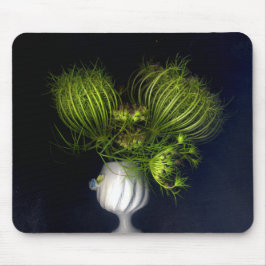 Grünes Herz in schwarz Mousepad