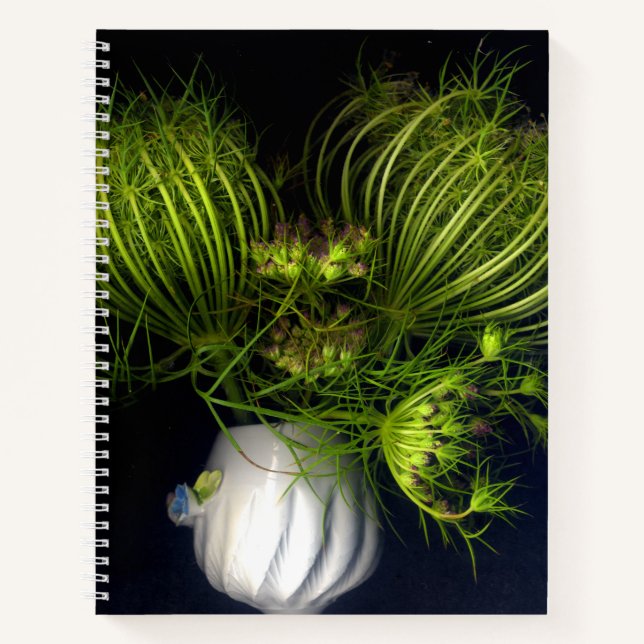 Grünes Herz in schwarz Notizbuch (Vorderseite)