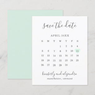 Grünes Herz Kalender Budget Hochzeit Save the Date