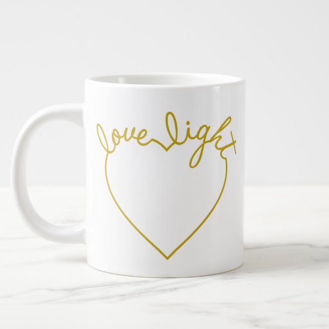 Grünes Herz - Liebe Licht Jumbo-Tasse (Links)