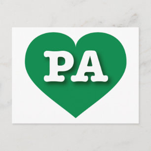 Grünes Herz von Pennsylvania - I Liebe PA Postkarte