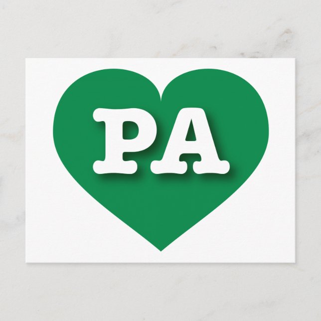 Grünes Herz von Pennsylvania - I Liebe PA Postkarte (Vorderseite)