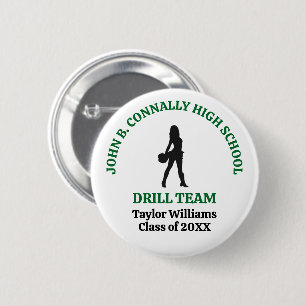 Grünes High School Drill Team Tänzer personalisier Button