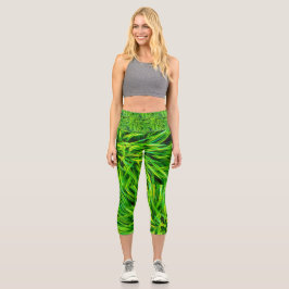 Grünes Hochwaldkraut Capri Leggings