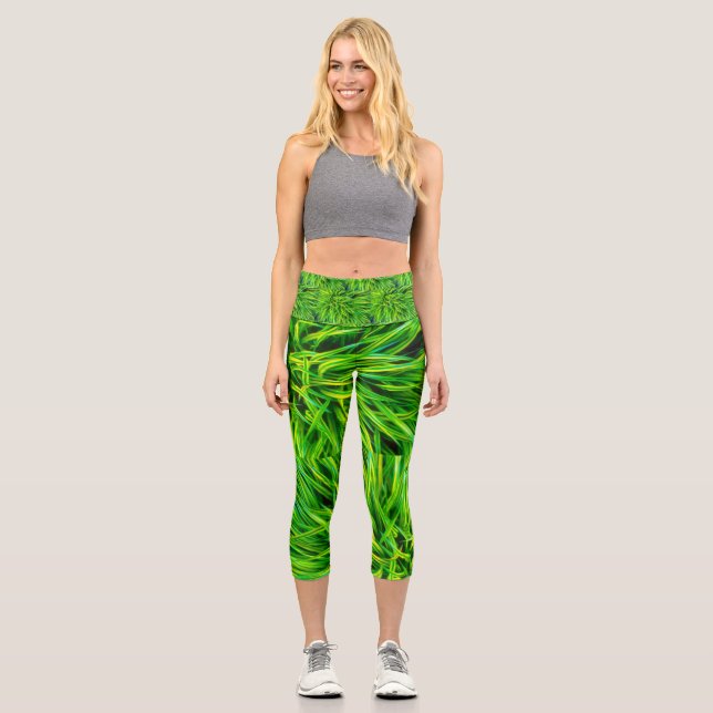 Grünes Hochwaldkraut Capri Leggings (Vorderseite)