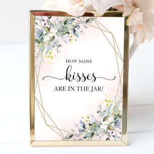 Grünes Hochzeitsbrause-Party Wie viele Küsse Schil Poster