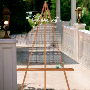 Grünes Hochzeitssitzplan Acryl-Schild Acrylschild