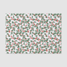Grünes Holy mit Red Berries Tissue Paper Seidenpapier