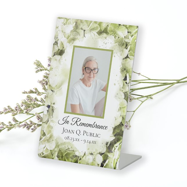 Grünes Hydrangea-Beerdigungsdenkmal Sockelschild (Von Creator hochgeladen)