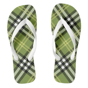 Grünes irisches kariertes Muster Flip Flops