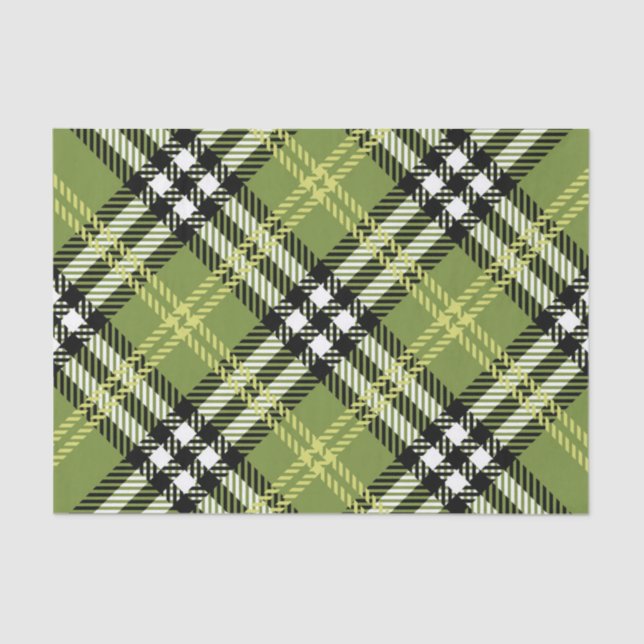 Grünes irisches kariertes Muster Seidenpapier (Vorderseite)