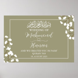 Grünes islamisches Hochzeitsposter Poster