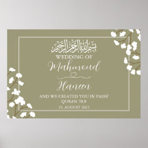 Grünes islamisches Hochzeitsposter Poster