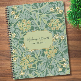 Grünes Jasmin-Blumenmuster-Skizzenbuch Notizbuch