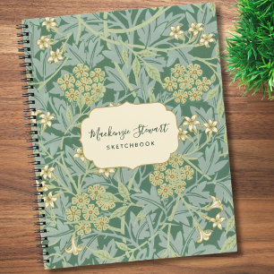 Grünes Jasmin-Blumenmuster-Skizzenbuch Notizbuch