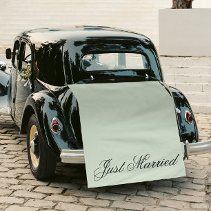 Grünes Just Married Stoff Auto Hochzeitsbanner Sch Wandteppich