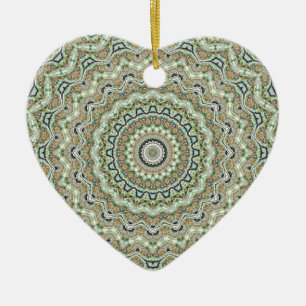 Grünes Kaleidoskop Keramikornament