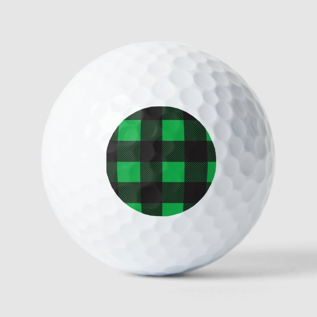 Grünes kariertes Muster Golfball (Vorderseite)