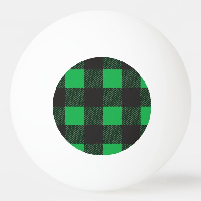 Grünes kariertes Muster Tischtennisball (Vorderseite)