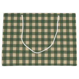 Grünes Kariertes rustikales Land Große Geschenktüte