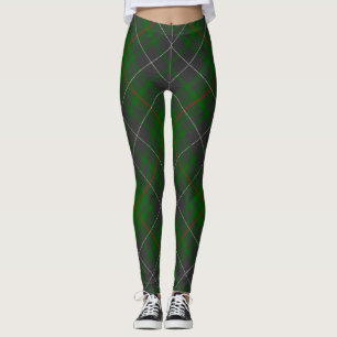 Grünes kariertes schottisches Tartan-Muster Leggings