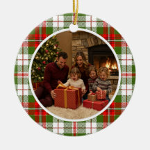 Grünes Karo-Familien-Weihnachten