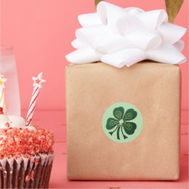 Grünes Kleeblatt 2025 Runder Aufkleber