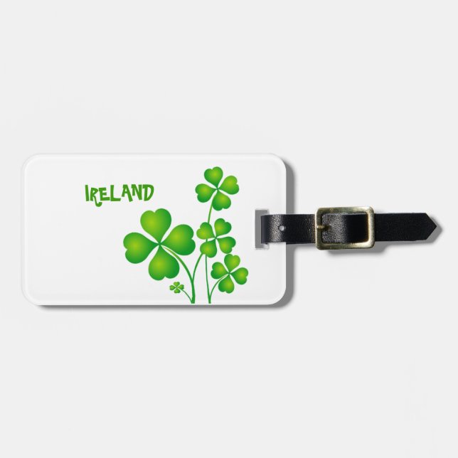 Grünes Kleeblatt aus Irland Gepäckanhänger (Vorderseite horizontal)
