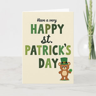 Grünes Kleeblatt-Bär-Happy-Karte Karte