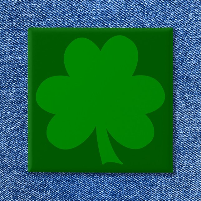 Grünes Kleeblatt Button (Green Shamrock Button)