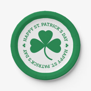 Grünes Kleeblatt-glücklichen St Patrick TagesPar Pappteller