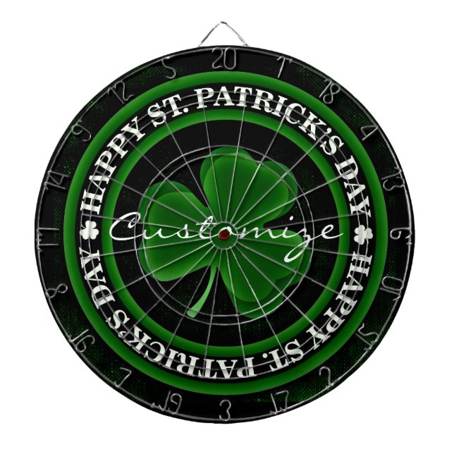 Grünes Kleeblatt St Patrick's Day Dartscheibe (vorne)