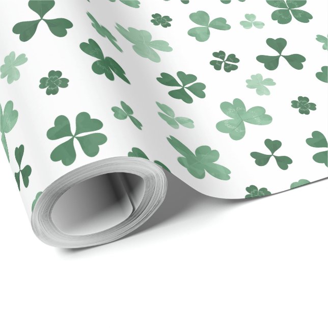 Grünes Kleeblatt St Patrick's Day Packpapier (Rolleneckpunkt)