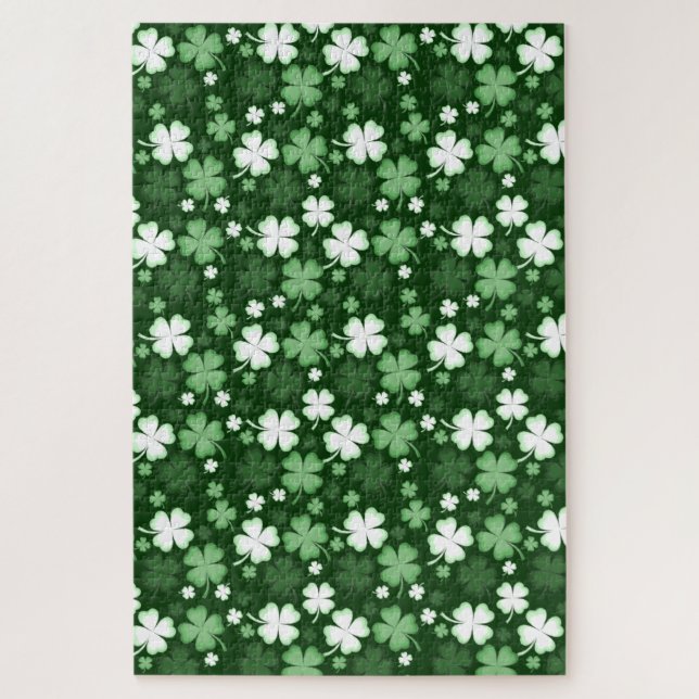 Grünes Kleeblatt, St. Patrick's Day Puzzle (Vertikal)