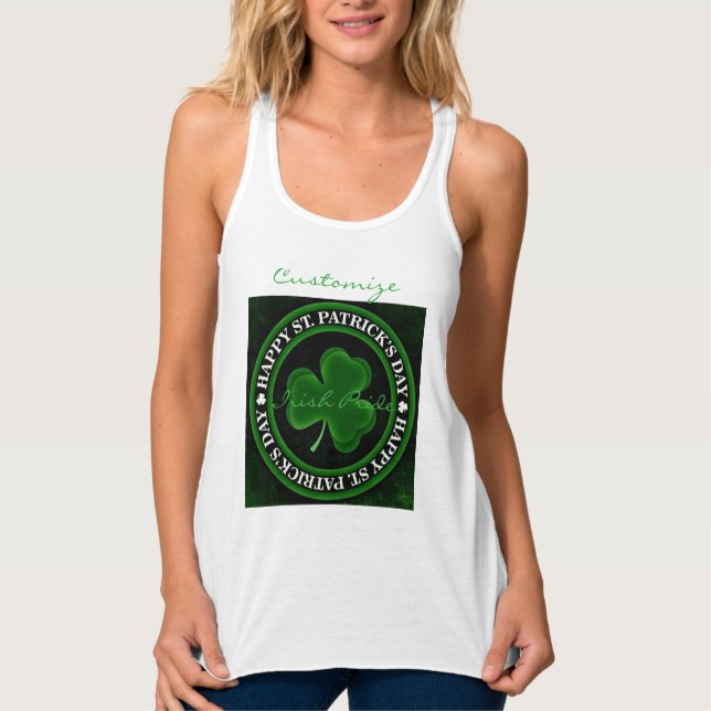 Grünes Kleeblatt St Patrick's Day Tank Top (Vorderseite)